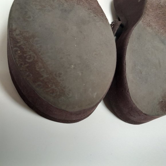 Skechers Brown Platform Slip On Thong Sandals - Picture 6 of 6